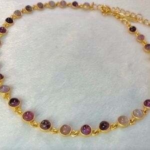 Oscar de la Renta Gold and Purple Necklace